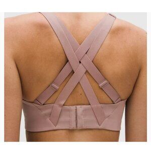 Lululemon Energy Bra High Support Bra 36DDD Pink Double Crossback Sweat-Wicking